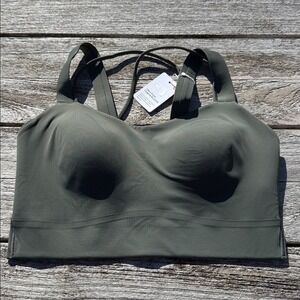 Lululemon Like a Cloud Longline Bra D/DD Cup palm deco green size 8 NWT